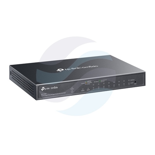 TP-Link ES210GMP Switch gigabitowy zarządzalny Omada PoE+ 8x 10/100/1000Mb/s PoE+ 802.3at/af, 1x 10/100/1000Mb/s, 1x Combo SFP/RJ45, 123W, IGMP, metal, bezwentylatorowy 3
