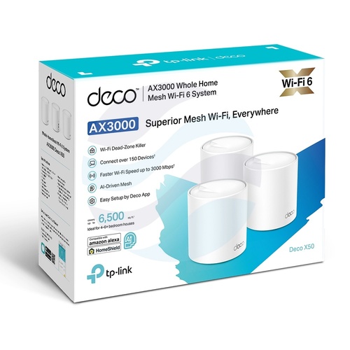 TP-Link Deco X50 Router / Access Point WiFi 6 Mesh AX3000, 2.4/5GHz, 3x GIGABIT, 574/2402Mbps, (3-pack) 8
