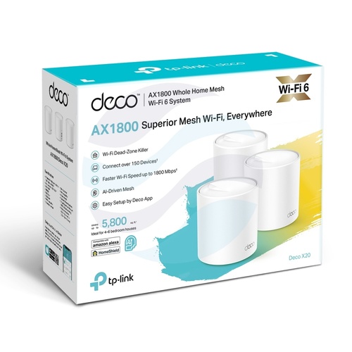 TP-Link Deco X20 Router / Access Point WiFi 6 Mesh AX1800, 2.4/5GHz, 2x GIGABIT, 574/1201Mbps, (3-pack) 8