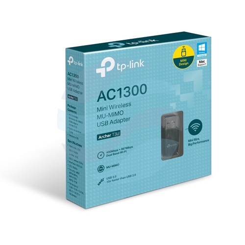 TP-Link Archer T3U Karta sieciowa USB Wi-Fi AC1300, MU-MIMO, 400/867Mb/s, 2,4GHz/5GHz, USB 3.0, czarna 4