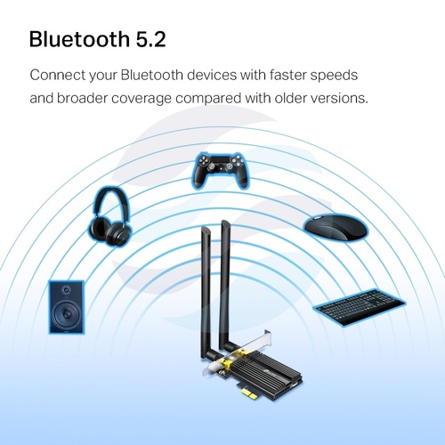 TP-Link Archer TX50E Karta sieciowa PCI Express Wi-Fi 6 AX3000, Bluetooth 5.0, 574/2402Mb/s, 2,4GHz/5GHz, czarna 4