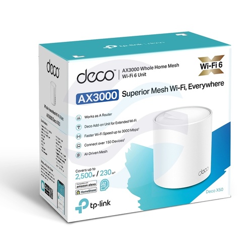 TP-Link Deco X50 Router / Access Point WiFi 6 Mesh AX3000, 2.4/5GHz, 3x GIGABIT, 574/2402Mbps, (1-pack) 7