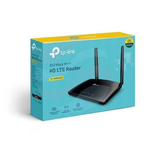 TP-Link TL-MR6400 Router 3G/4G LTE, kat.4, Wi-Fi N300 2.4GHz 300Mb/s, 2xSMA, 1x SIM, 4x 10/100Mb/s, czarny 8
