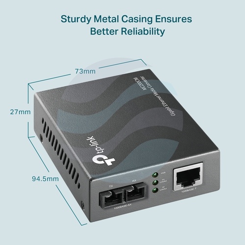 TP-Link MC200CM Media konwerter LAN x10/100/1000Mbps, SC/UPC x1000Mbps, 850nm, zasięg 550mb 2