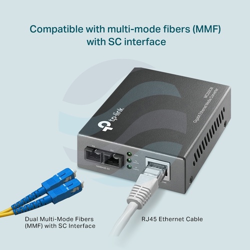 TP-Link MC200CM Media konwerter LAN x10/100/1000Mbps, SC/UPC x1000Mbps, 850nm, zasięg 550mb 5
