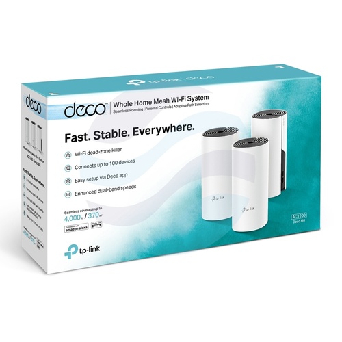 TP-Link Deco M4 System Mesh WiFi do 370m2, 2.4/5Ghz, 2xGIGABIT, 300/867Mbps, (3-pack) 8
