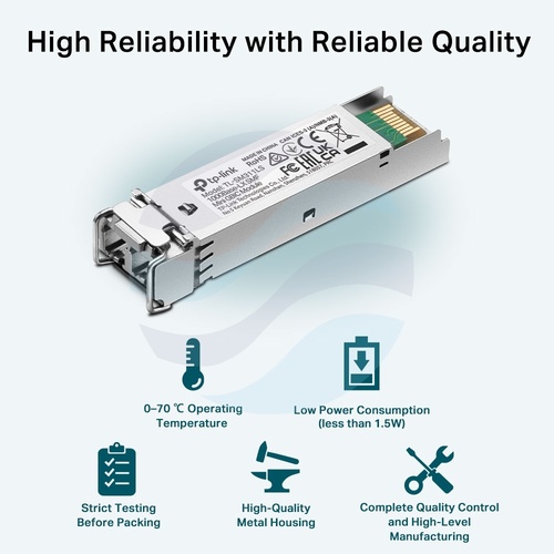 TP-Link TL-SM311LS Moduł SFP 1000Base-SX SM 1310nm 20km LC DUPLEX DDM 3
