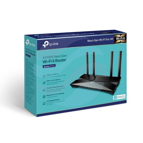TP-Link Archer AX10 Router WiFi 6 AX1500 2,4/5GHz (300/1201Mbps), CPU 3x1.5GHz, WAN/LAN GIGABIT 4