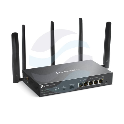 TP-Link ER706W-4G Router VPN Omada 4G+ Cat6, Wi-Fi 6 AX3000 574/2402Mb/s 2.4/5GHz, Nano SIM, 5x GIGABIT LAN, 1x GIGABIT WAN 3
