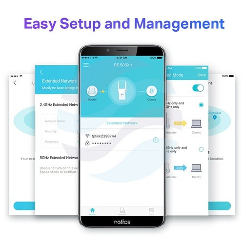 TP-Link RE505X Wzmacniacz sygnału Wi‑Fi 6 AX1500, 300/1200Mb/s, 2.4/5GHz, 1x Gigabit RJ45, OneMesh/Mesh, tryb Repeater/AP, biały 7
