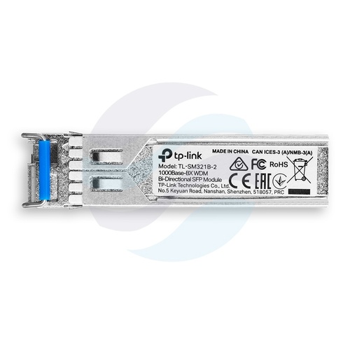 TP-Link TL-SM321B-2 Moduł SFP WDM dwukierunkowy 1000Base-BX, SM 9/125µm, LC, 1,25Gb/s, 1310/1550nm, do 2km, DDM 2