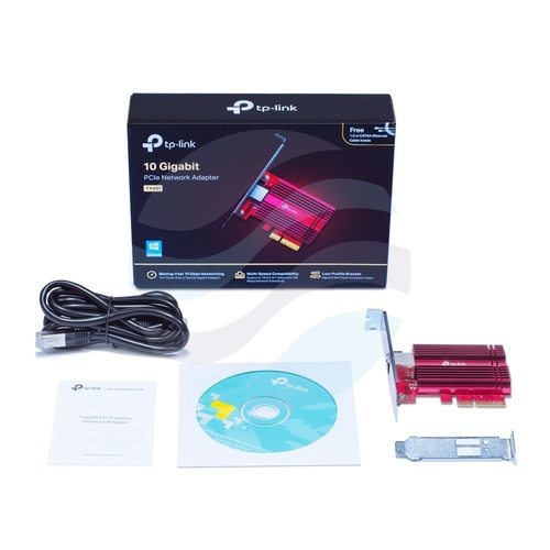 TP-Link TX401 Karta sieciowa PCI Express 10GbE, 1x RJ45 10/100/1000/2500/5000/10000Mbps, PCIe 3.0 x4, low-profile 9
