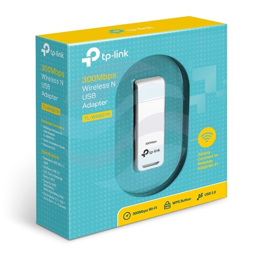 TP-Link TL-WN821N Adapter USB Wi-Fi N300, 300Mb/s, 2.4GHz, 2x antena zewnętrzna 3dBi, czarny 3