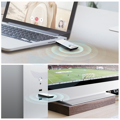 TP-Link TL-WN821N Adapter USB Wi-Fi N300, 300Mb/s, 2.4GHz, 2x antena zewnętrzna 3dBi, czarny 4