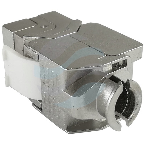 Moduł keystone RJ45 STP kat.6A beznarzędziowy, metalowy, slim 2