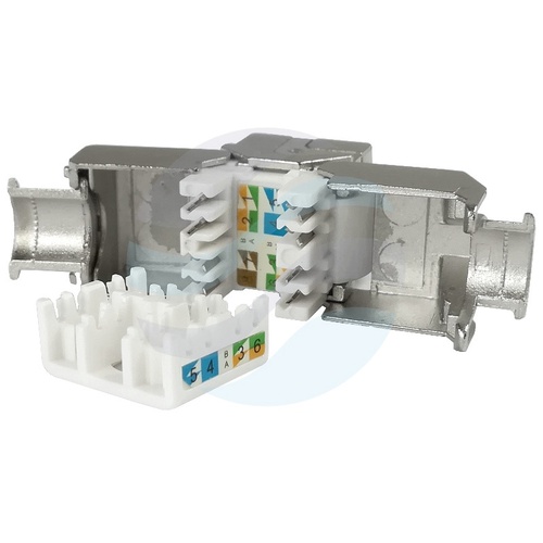 Moduł keystone RJ45 STP kat.6A beznarzędziowy, metalowy, slim 3
