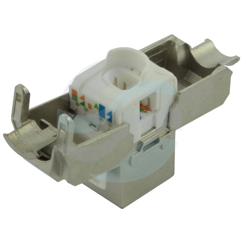 Moduł keystone RJ45 STP kat.6 beznarzędziowy, metalowy, slim 7