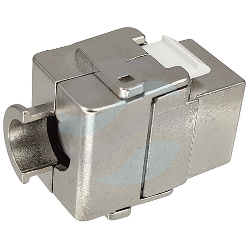 Moduł keystone RJ-45 kat.6A STP, beznarzędziowy, wersja SLIM (głębokość 26mm), 10Gbps, metal 4
