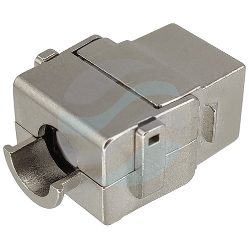 Moduł keystone RJ-45 kat.6A STP, beznarzędziowy, wersja SLIM (głębokość 26mm), 10Gbps, metal 5