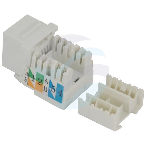 Moduł keystone RJ-45 kat.5e UTP, zaciskany od góry LSA, profil SLIM 18mm, biały plastik 3