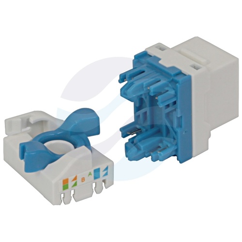 Moduł keystone RJ-45 kat.6 UTP, beznarzędziowy, Gigabit Ethernet, biały plastik 3