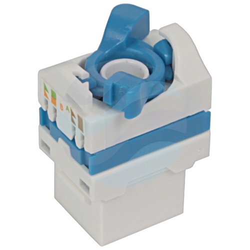 Moduł keystone RJ-45 kat.6 UTP, beznarzędziowy, Gigabit Ethernet, biały plastik 4