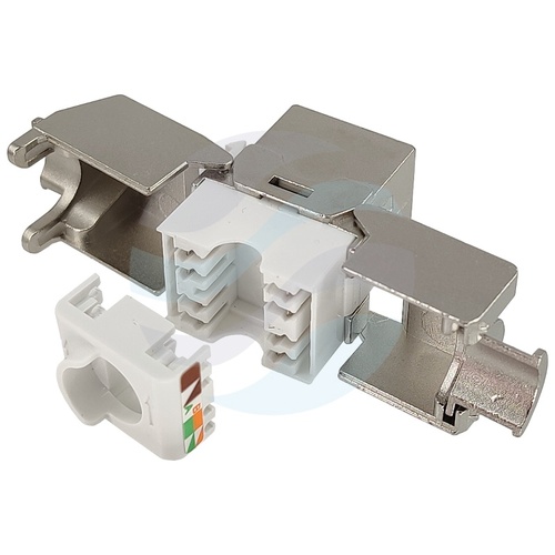 Moduł keystone RJ-45 kat.6 STP, beznarzędziowy, Gigabit Ethernet, solidna metalowa obudowa 4