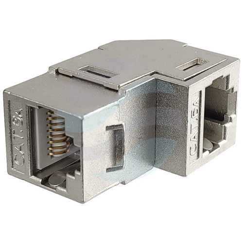 Moduł keystone RJ45 STP kat.6A beznarzędziowy, metalowy, kątowy 3