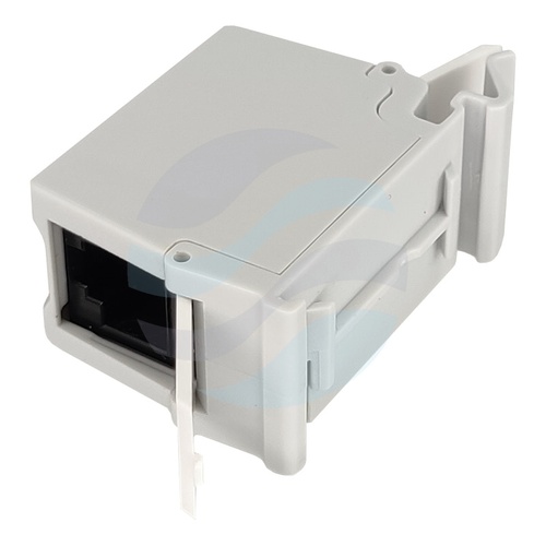 Łącznik modularny RJ-45 UTP kat.6 na szynę DIN TH35, 2x gniazdo RJ45, nieekranowany, szary 5