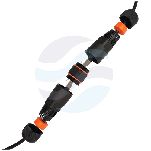 Mufa modularna hermetyczna IP68, 2x RJ-45 kat.6A STP, zewnętrzna, czarna 2