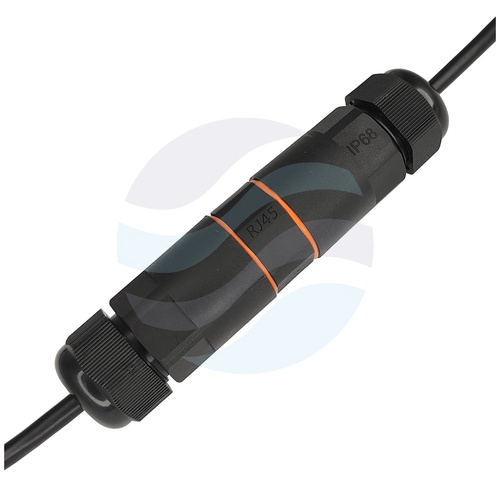 Mufa modularna hermetyczna IP68, 2x RJ-45 kat.6A STP, zewnętrzna, czarna 4