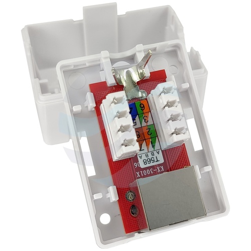 Gniazdo natynkowe mini STP/FTP ekranowane kat.5e 1x RJ45, zatrzask, białe 2