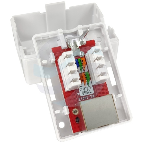 Gniazdo natynkowe mini STP/FTP ekranowane kat.6 1x RJ45, zatrzask, białe 2