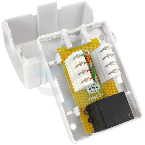 Gniazdo natynkowe mini UTP nieekranowane kat.5e 1x RJ45, zatrzask, białe 2