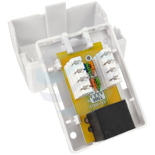 Gniazdo natynkowe UTP 1x RJ45 kat.6 zintegrowane (mini) LSA, białe, 40x55x30mm 2