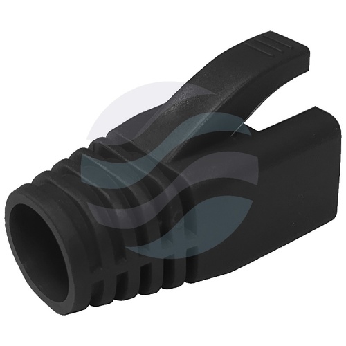 Osłona wtyku RJ-45 kat.6A/7, zewnętrzna czarna, ochrona zapadki - opak. 100szt. 2