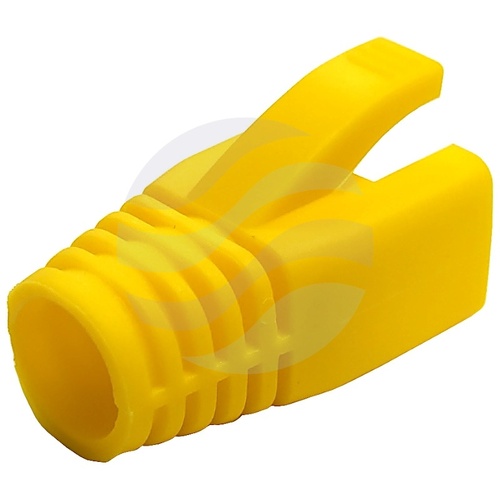 Osłona wtyku RJ-45 kat.6A/7, zewnętrzna żółta, ochrona zapadki - opak. 100szt. 2