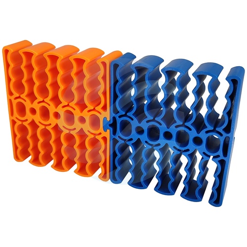 Organizator wiązek kablowych na 24 kable sieciowe skrętka, 8 sekcji x 3 komory, min. śr. przewodu 6,2mm, łączony, 75x72x20mm, niebieski 3