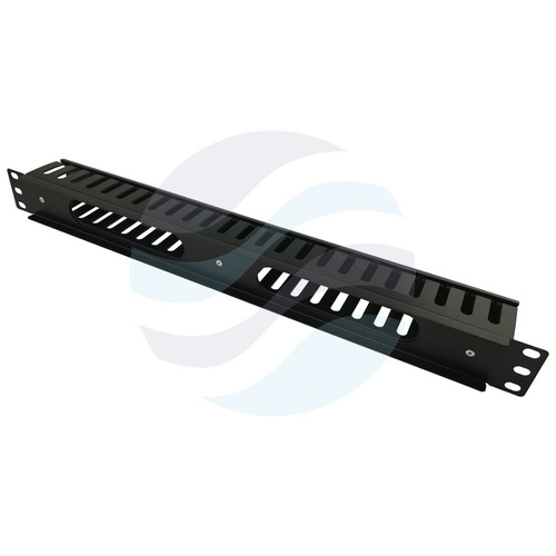 Organizator 19" 1U uchwyty metal/plastik, listwa x24, czarna 2