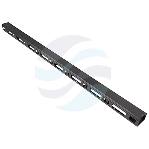 Organizator kabli pionowy 42U, 1870mm, szer. 90mm, gł. 70mm, 7x uchwyt plastikowy, otwierana maskownica zatrzaskowa, stal 1.2mm + ABS, czarny RAL9004, zestaw 2 szt. 6