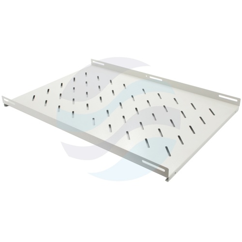 Półka stała 19" 1U 700mm perforowana, montaż czteropunktowy (bok), do szaf 1000mm, stal, udźwig 50kg, szara 2