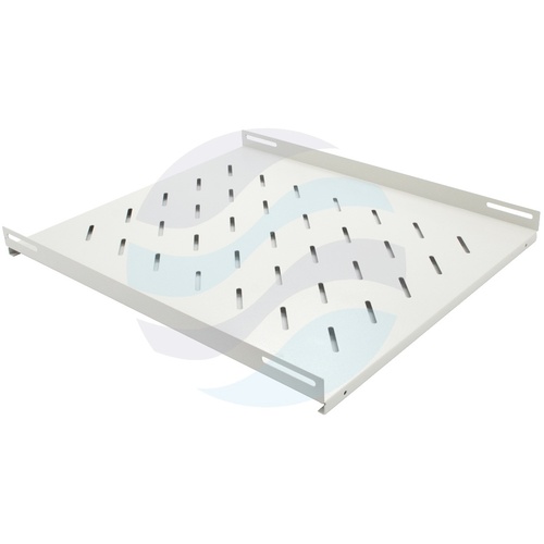 Półka stała 19" 1U 550mm perforowana, montaż czteropunktowy (bok), do szaf 800mm, stal, udźwig 50kg, szara 2