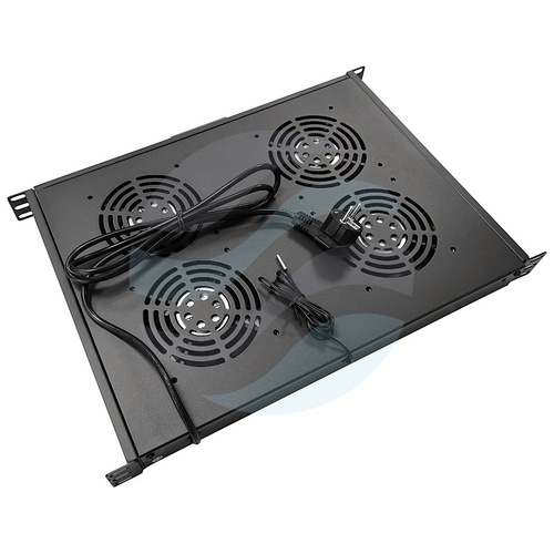 GETFORT Panel wentylacyjny 19" 1U LCD 4x WEN 230V z termostatem, czarny 7