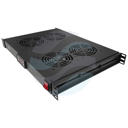 GETFORT Panel wentylacyjny 19" 1U LCD 4x WEN 230V z termostatem, czarny 8