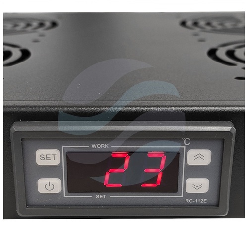 GETFORT Panel wentylacyjny 19" 1U LCD 2x WEN 230V z termostatem, czarny 5