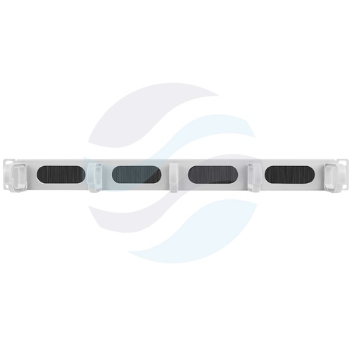LANBERG AK-1203-S Organizator kabli poziomy Rack 19" 1U, 5x uchwyt plastik + przepust szczotkowy, stal + plastik ABS, szary (RAL7035) 3