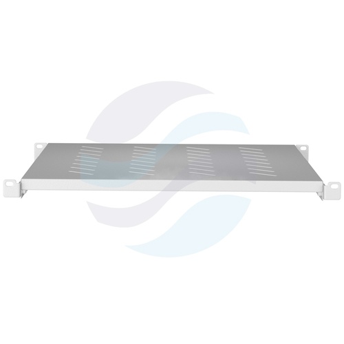 LANBERG AK-1005-S Półka stała 19" 1U 500mm, montaż doczołowy przód/tył, regulowana 510-670mm, udźwig 25kg, szara 3