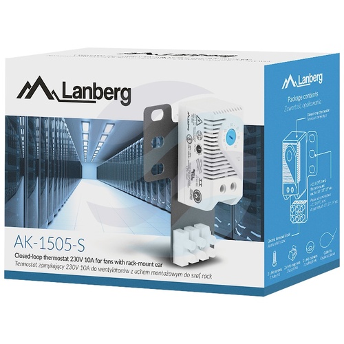 LANBERG AK-1505-S Termostat zamykający do paneli wentylacyjnych z uchwytem i kostką, szary 3