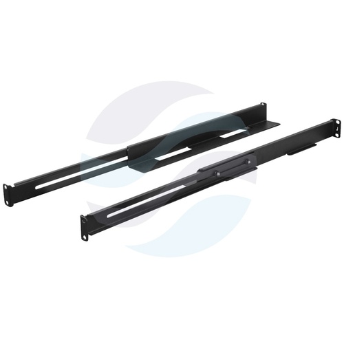 LANBERG AK-1901-B Szyny montażowe Rack 19" 1U, montaż doczołowy przód/tył, regulowane 397-680mm, udźwig 90kg, czarne 2