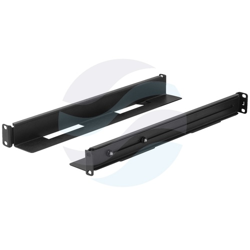 LANBERG AK-1901-B Szyny montażowe Rack 19" 1U, montaż doczołowy przód/tył, regulowane 397-680mm, udźwig 90kg, czarne 3